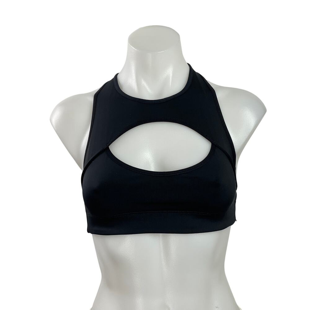Savage X Fenty Black Sleeveless Cutout Racerback Workout Sports Bra Tank Top S
